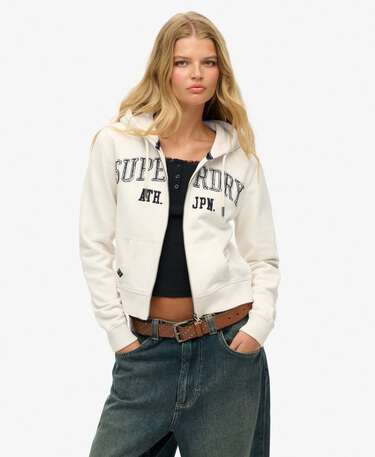 Athletic Essentials Relaxed Cropped Zip Hoodie