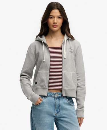 Athletic Essentials Cropped Zip Hoodie