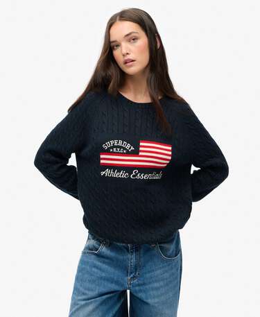 Slouchy Cable Flag Jumper