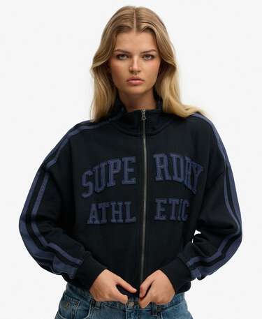 Athletic Essentials Applique Loose Zip Track Top