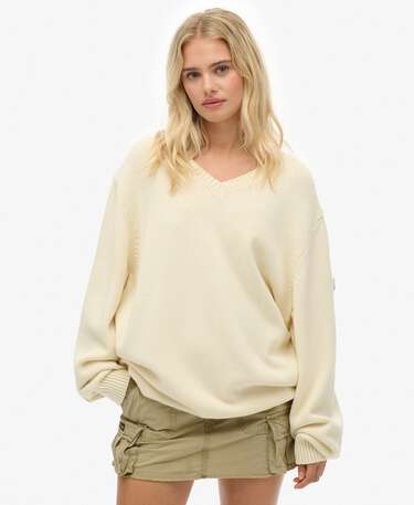 Oversized V Neck Jumper